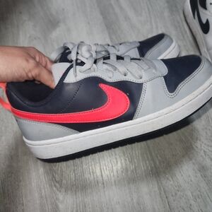 Nike Kids Gray and Neon Pink Sneakers